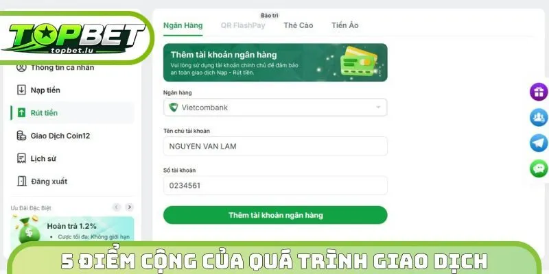 5 điểm cộng của quá trình giao dịch