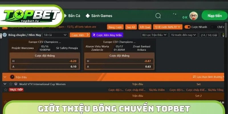 Giới thiệu bóng chuyền Topbet 
