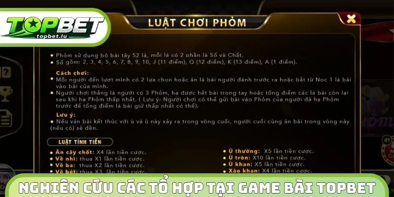 Nghiên cứu các tổ hợp tại Game bài Topbet