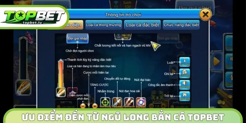 Ưu điểm đến từ ngũ long bắn cá Topbet